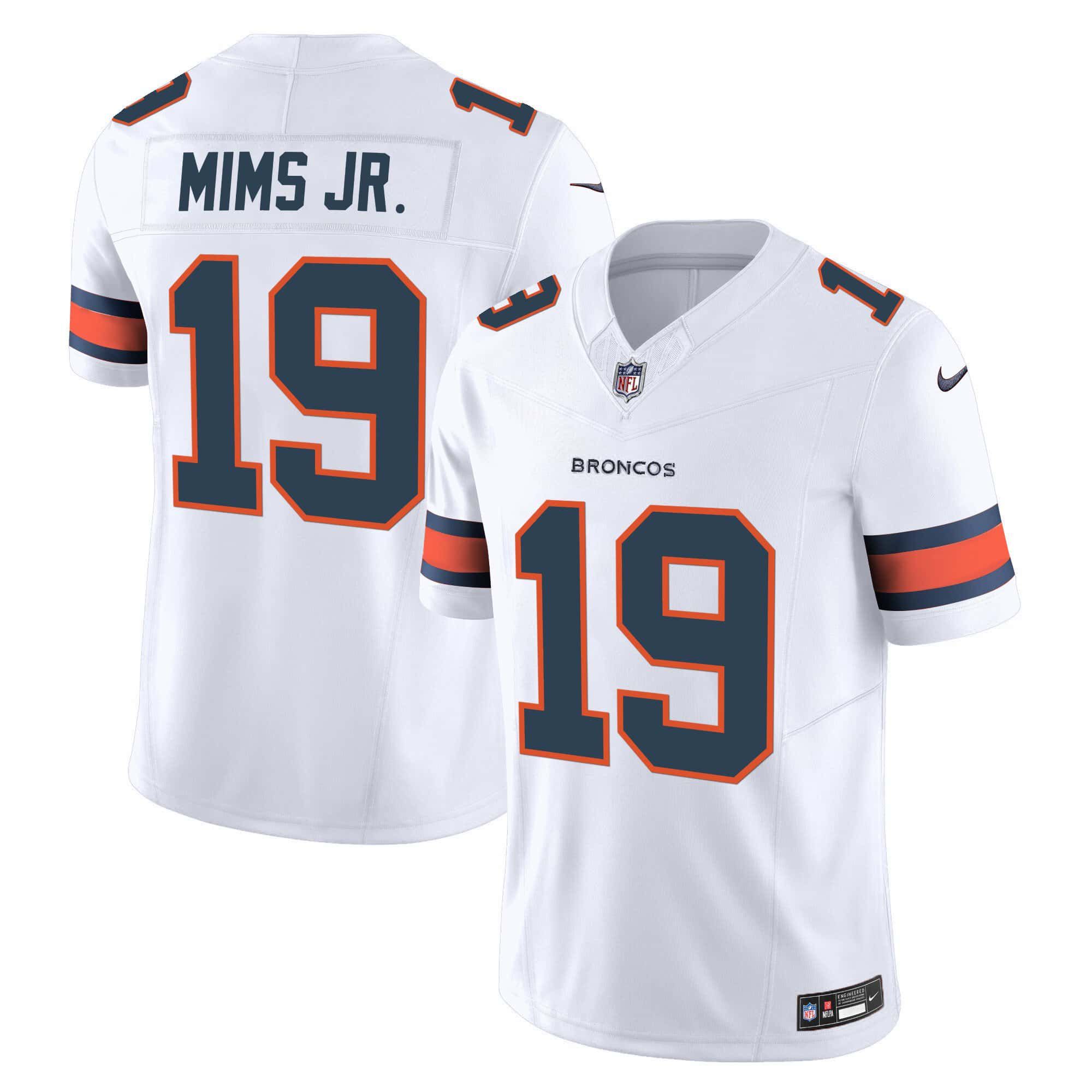 Men Denver Broncos #19 Mims jr White 2024 Nike Vapor Limited NFL Jersey style 1
